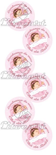 Adesivo Lembrancinha de presença Chá de bebê - Rosa